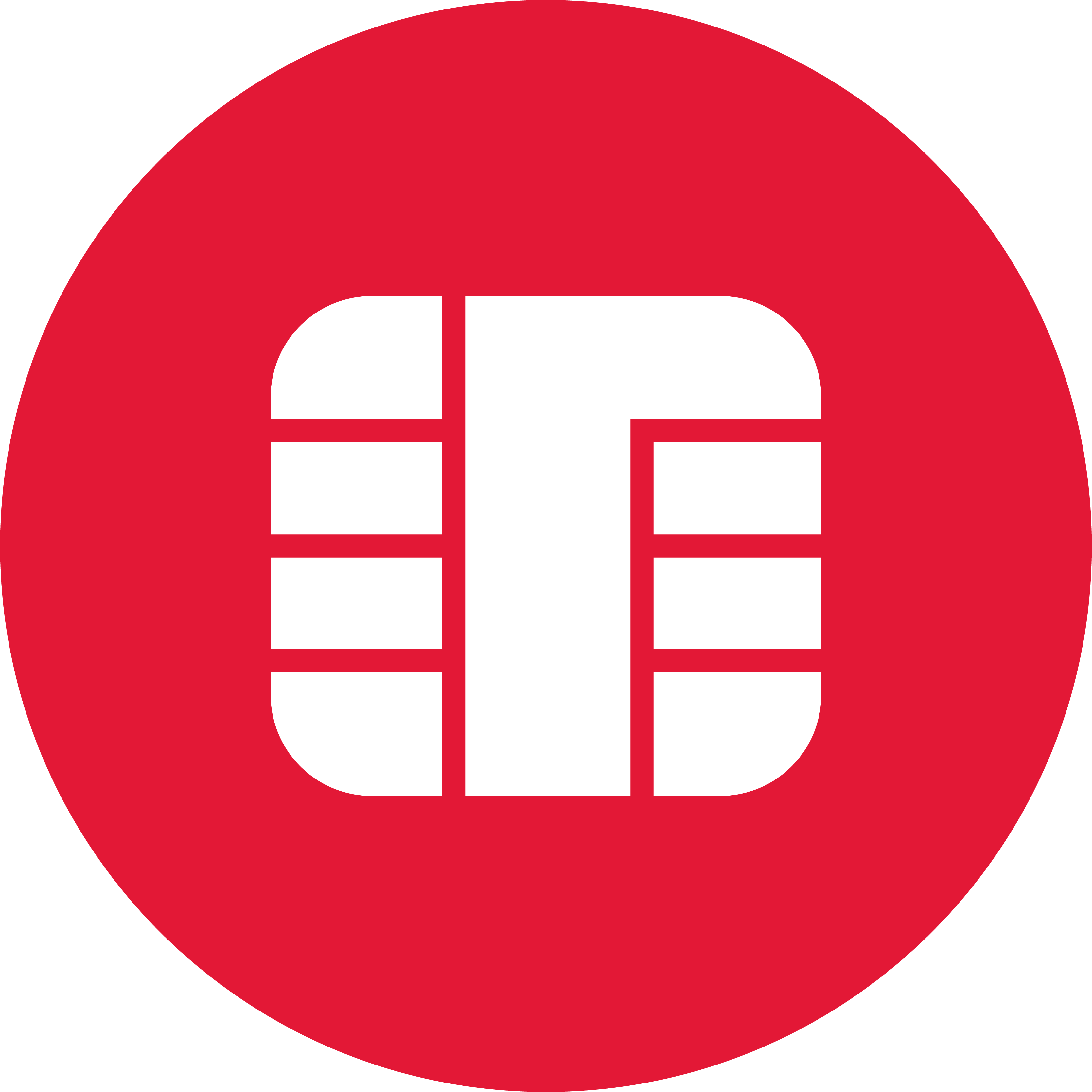 White credit card chip on red background